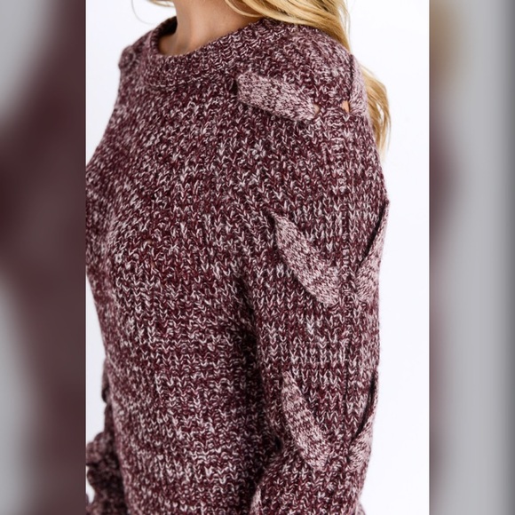 ❤️LAST 1!  Marled Sweater- Braided Detail! SALE! - Picture 3 of 6